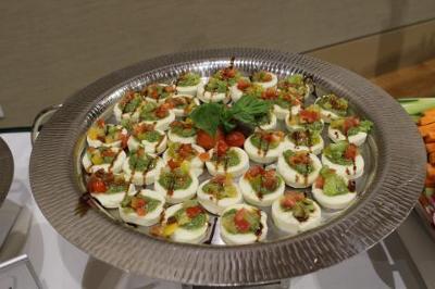 Food splayed out in platters for the award ceremony
